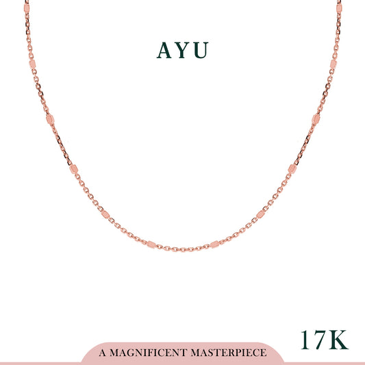 AYU Bling Beads Chain Necklace 17K Rose Gold