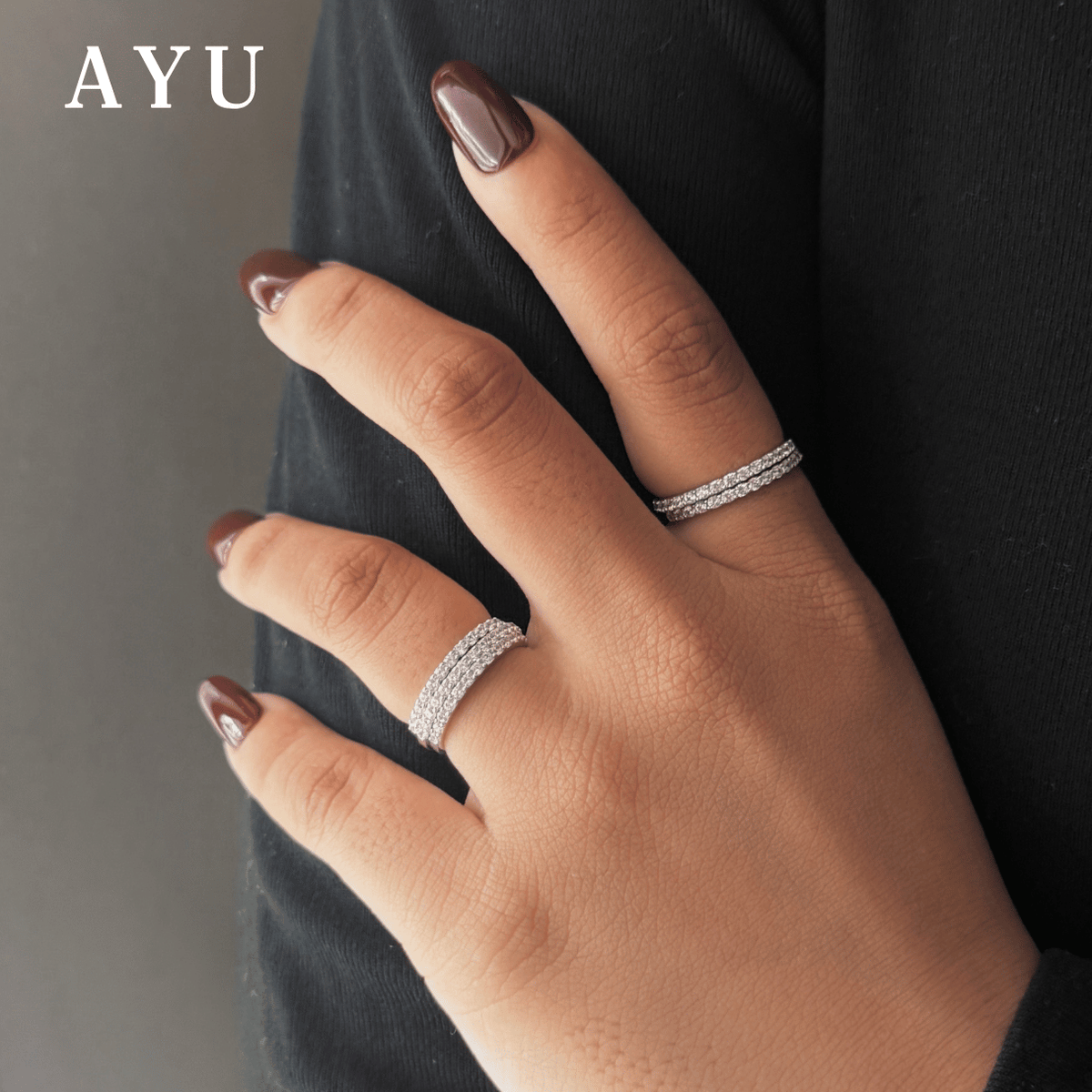 AYU Cincin Emas - The Original AYU Stack 17K White Gold