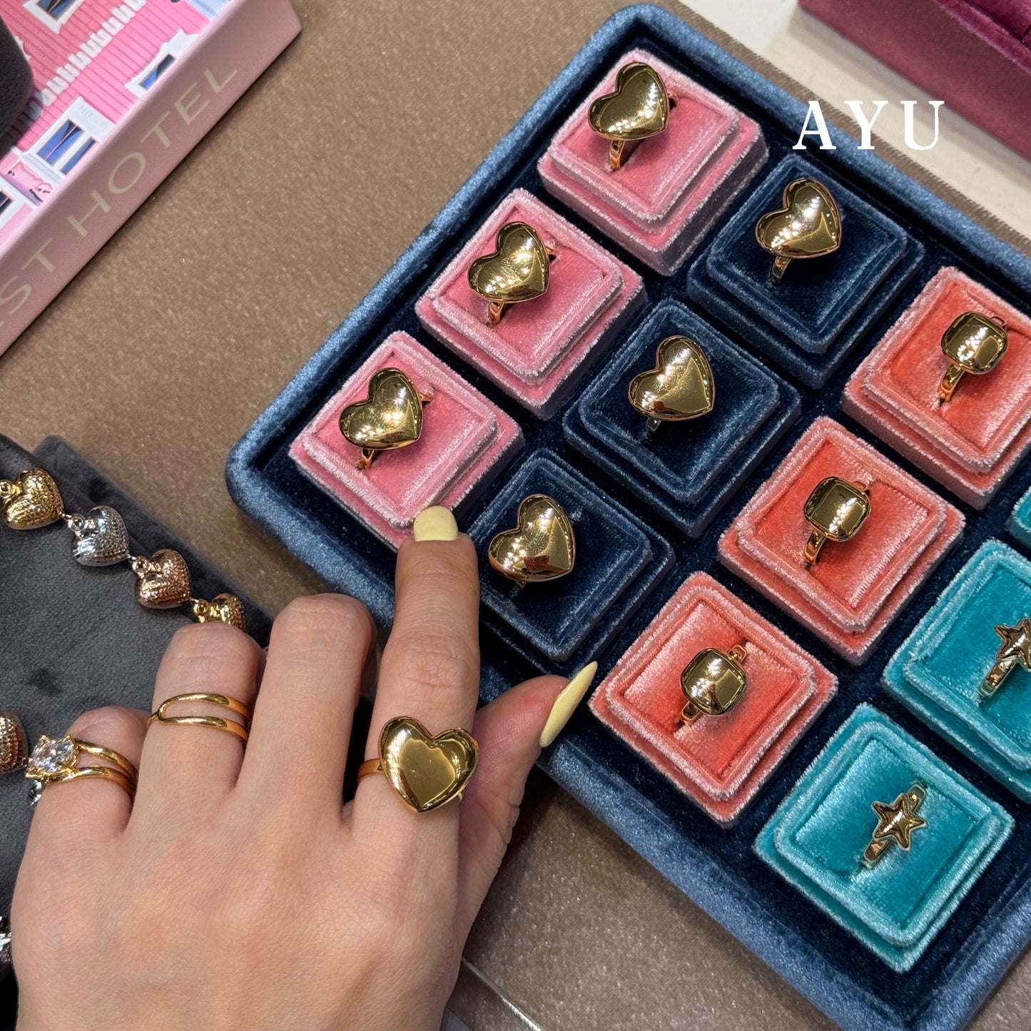AYU Cincin Emas - Gold Chubby Heart Ring 17k Rose Gold