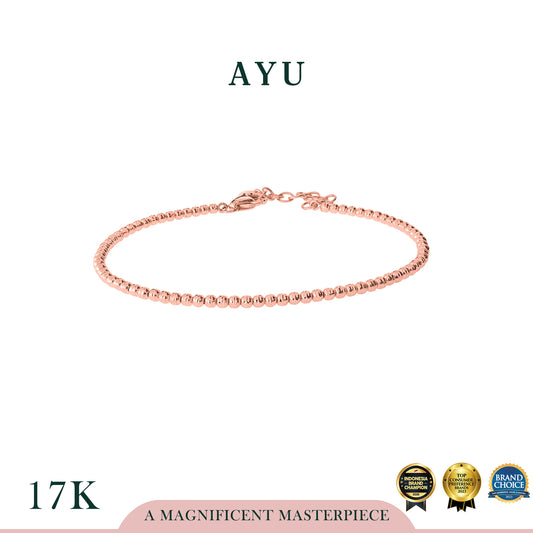 AYU Gelang Emas - Mini Bling Boba Bangle 17k Rose Gold