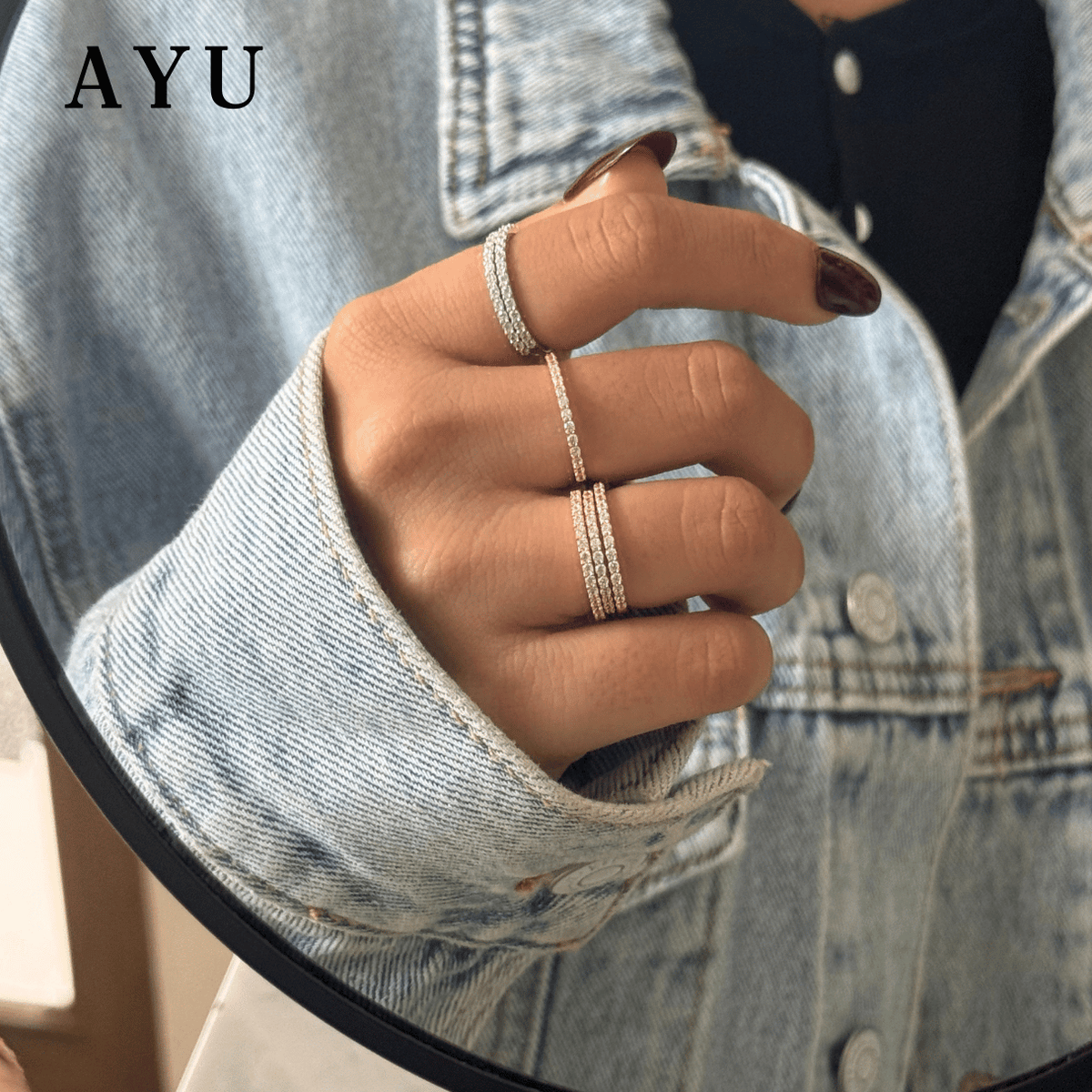 AYU Cincin Emas - The Original AYU Stack 17K White Gold