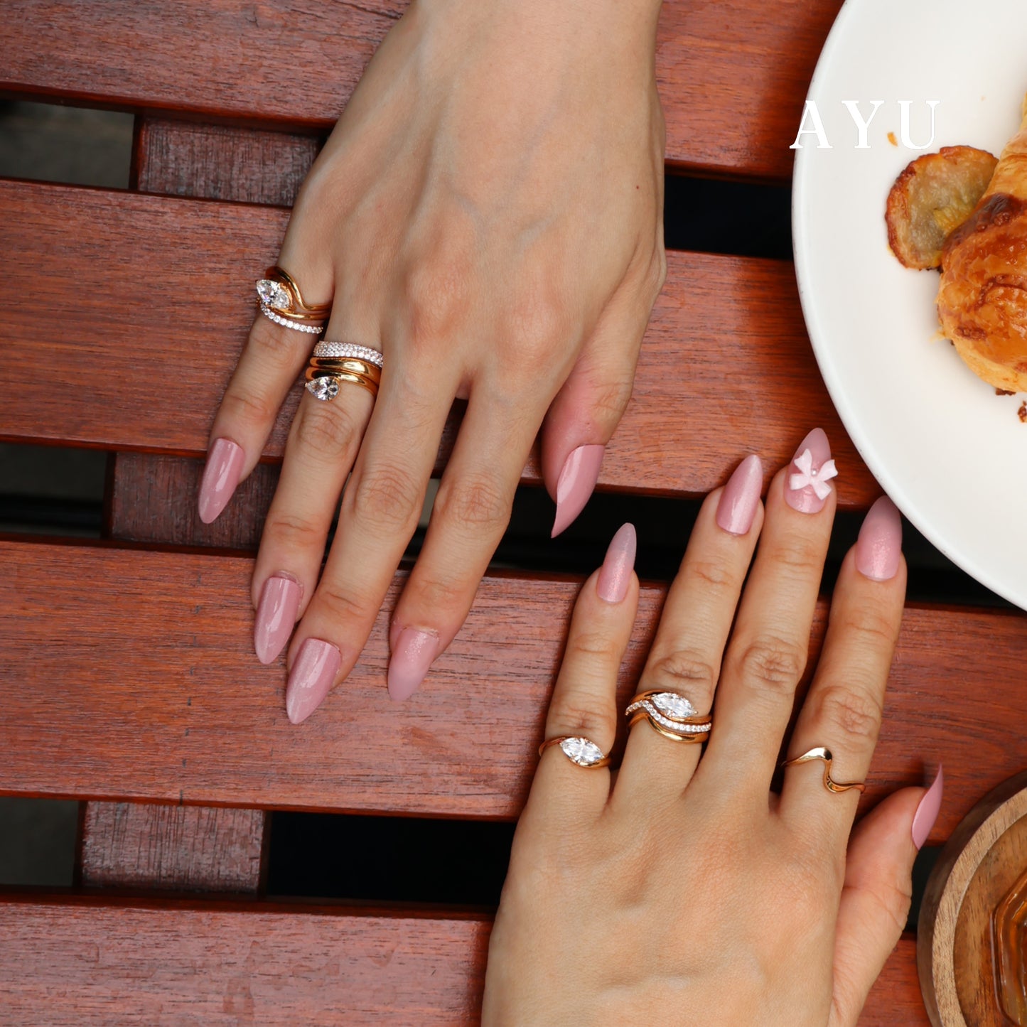 AYU Cincin Emas - Flowy Selly Ring 16k Yellow Gold