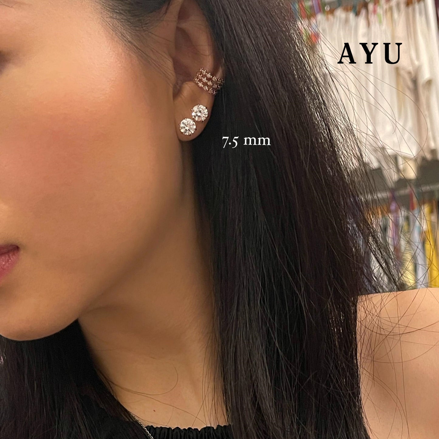 AYU Anting Emas Tindik - Glam Gigi 6 Prong Studs 17k Rose Gold