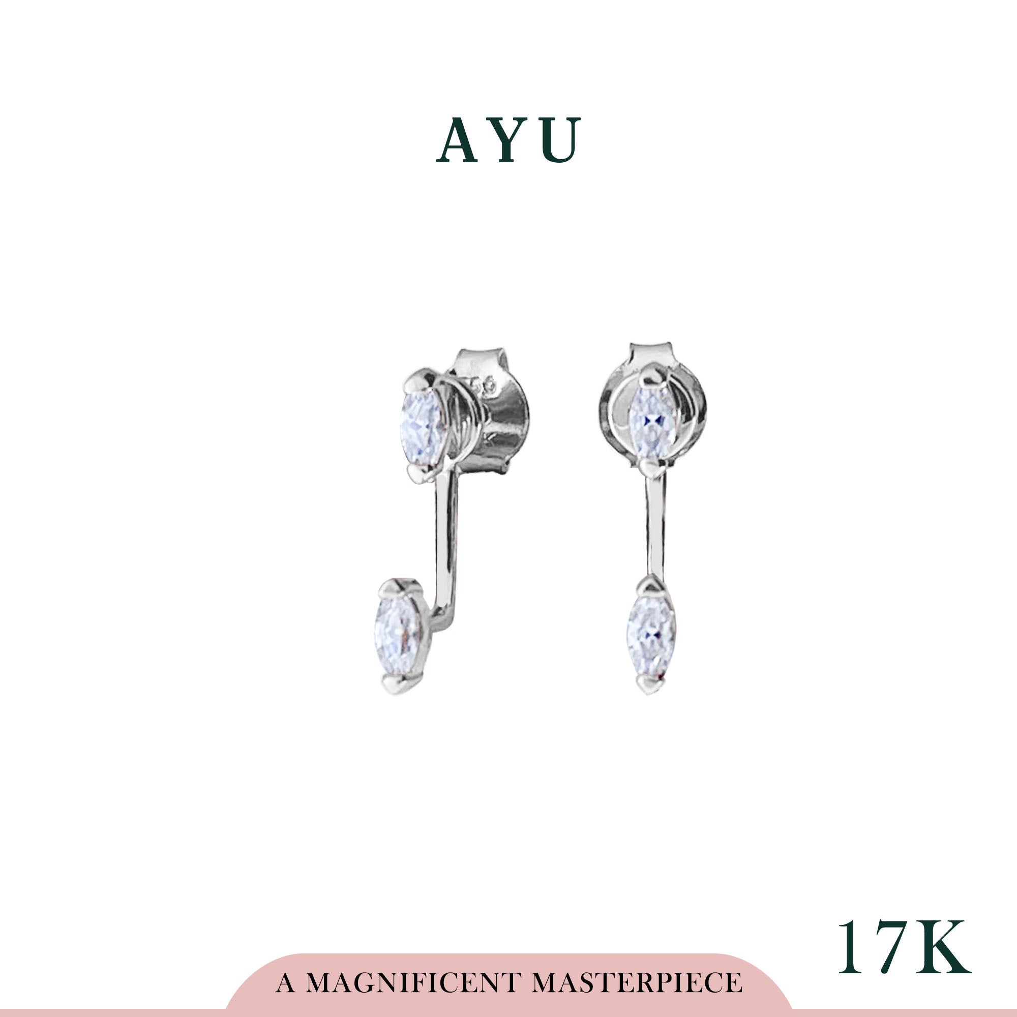 AYU Anting Emas - Marquise Double Studs Jacket 17k