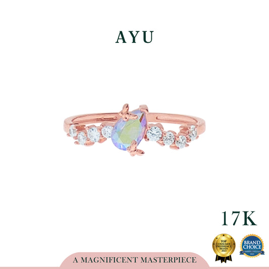 AYU Cincin Emas - Magical Teardrop Constellation Ring 17K Rose Gold