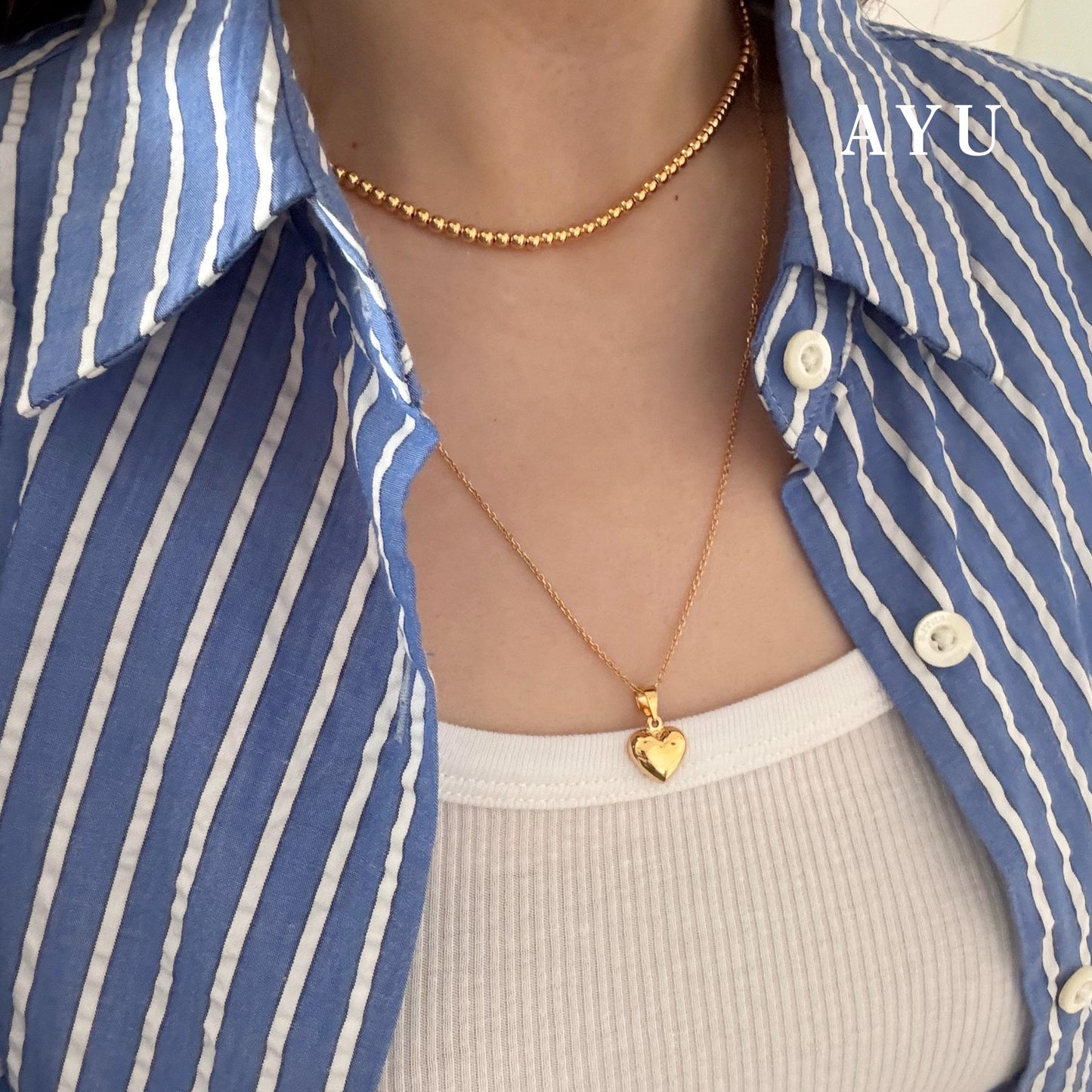 AYU Liontin Emas - Chubby Heart Pendant 16k Yellow Gold