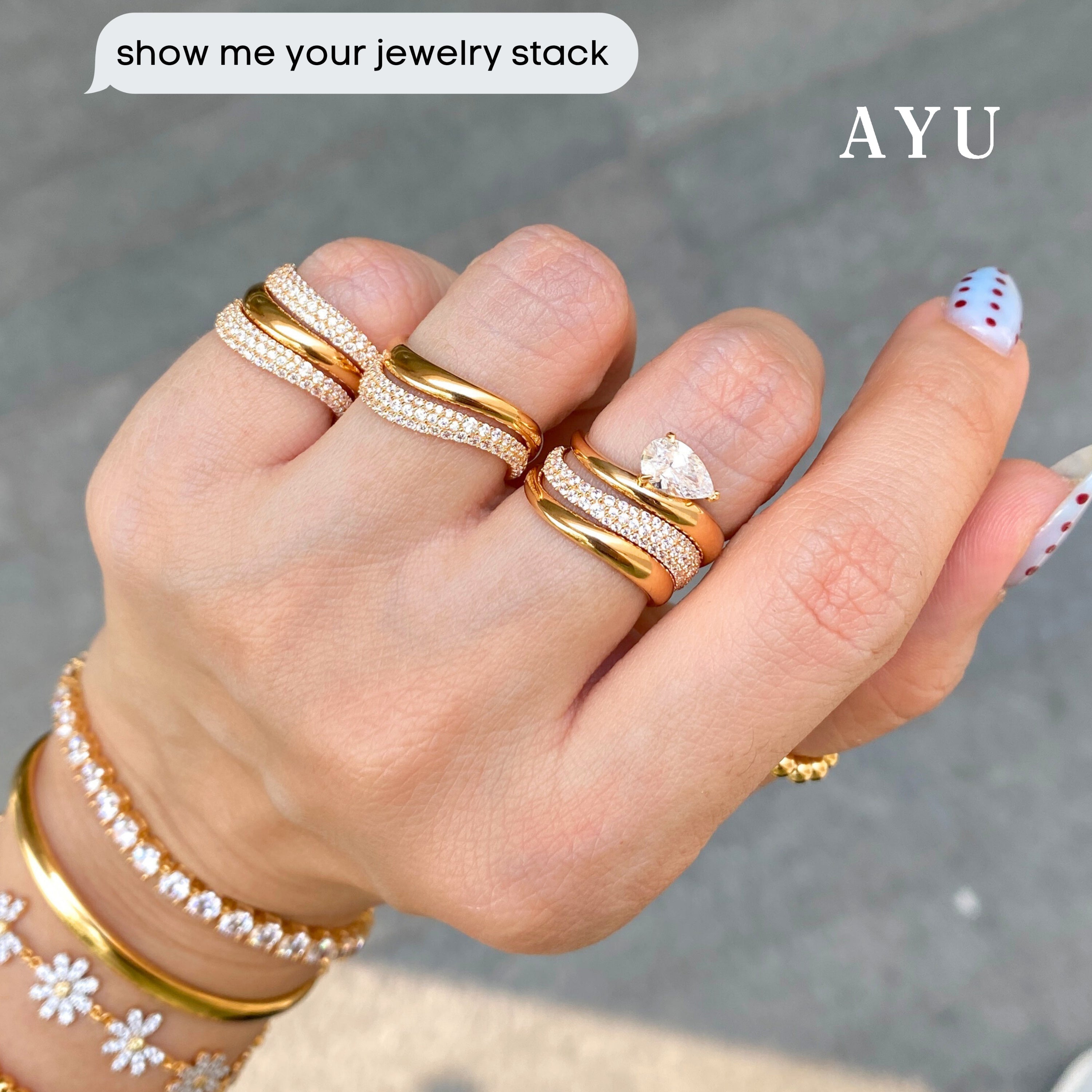 AYU Cincin Emas - Gold Floating Ring 16k Yellow Gold