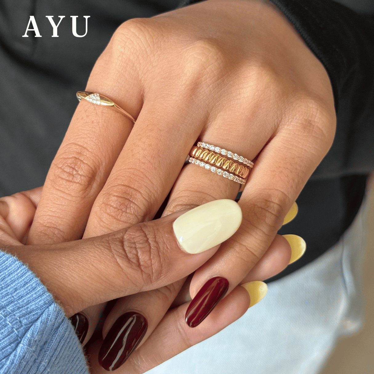 AYU Cincin Emas - The Original AYU Stack 17K Rose Gold