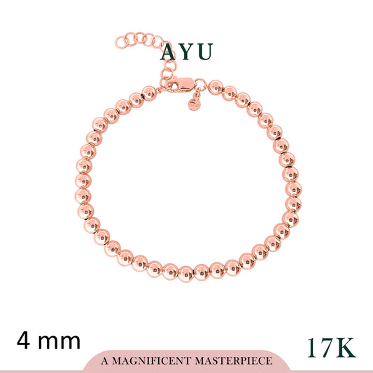 AYU Gelang Emas - Gold Boba Bracelet 17k Rose Gold