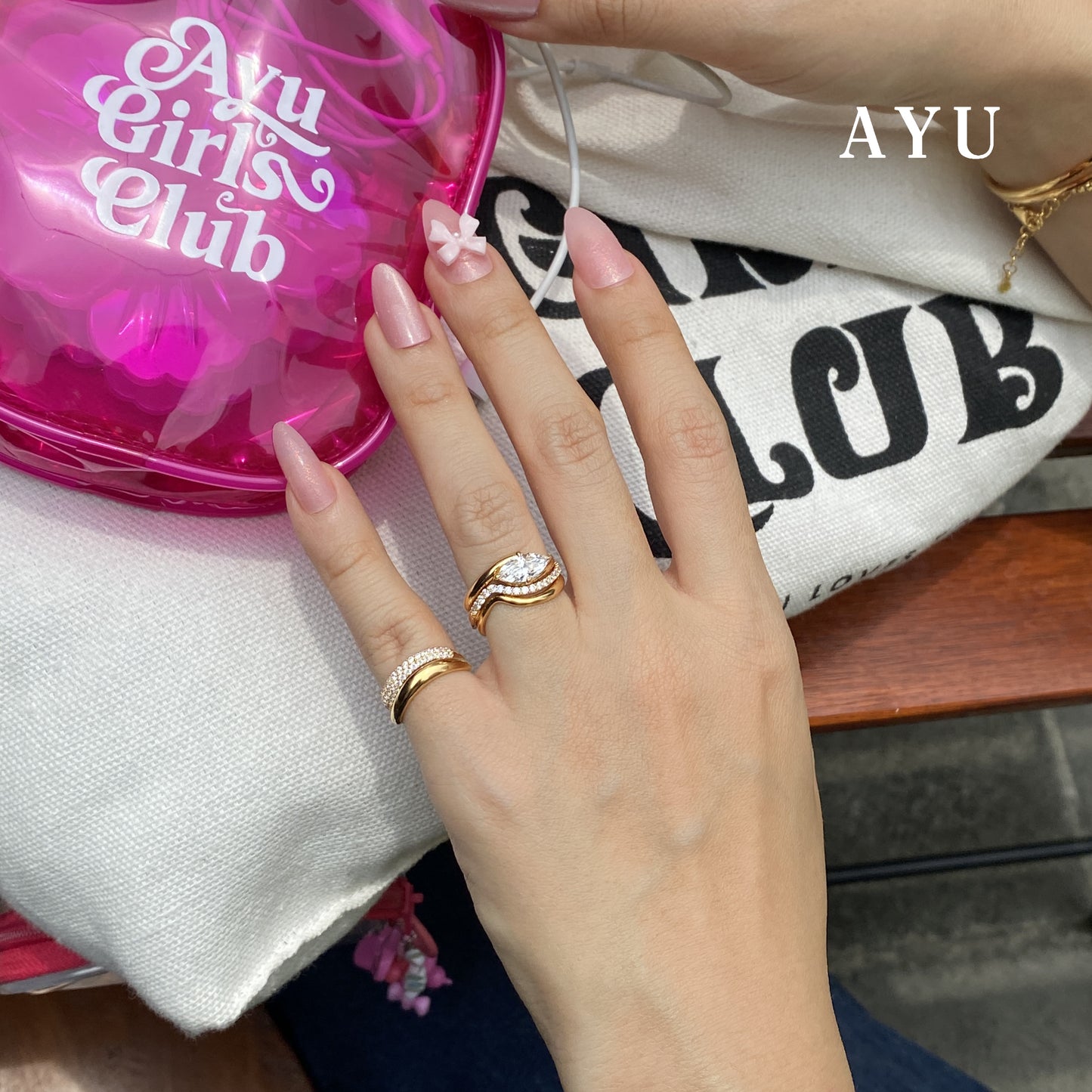 AYU Cincin Emas - Flowy Selly Ring 16k Yellow Gold
