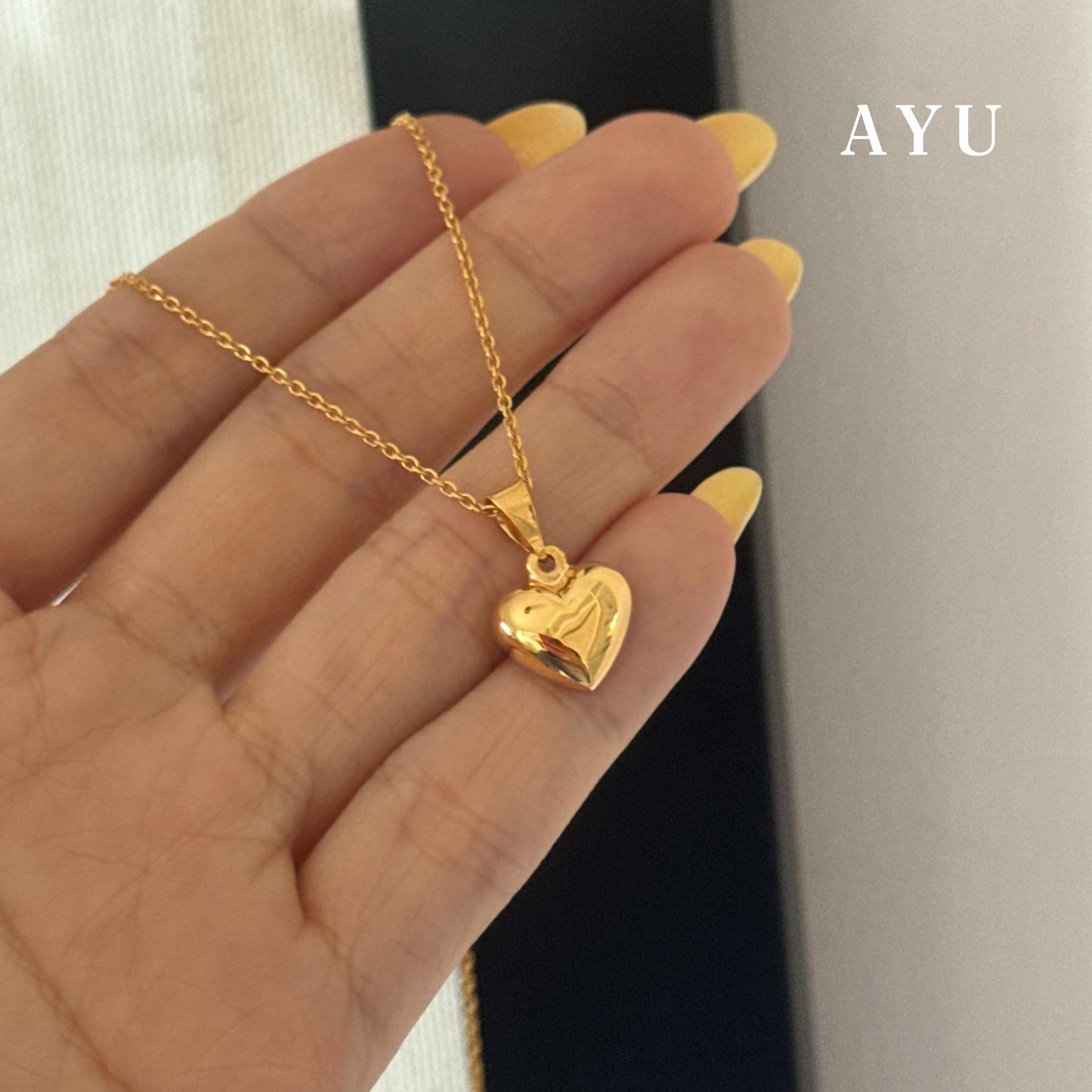 AYU Liontin Emas - Chubby Heart Pendant 16k Yellow Gold