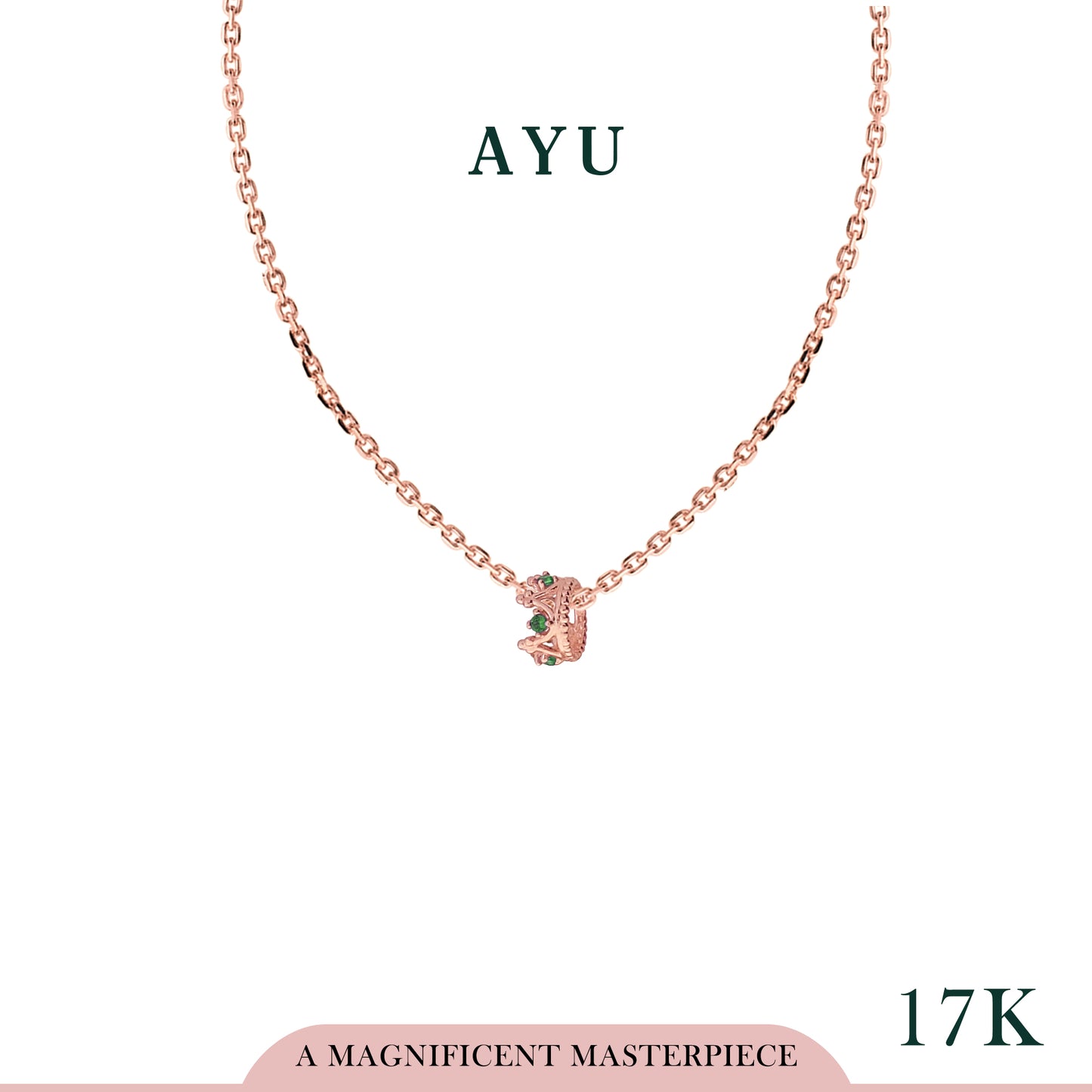 AYU Liontin Emas - Enchanted Crown Pendant 17k Rose Gold