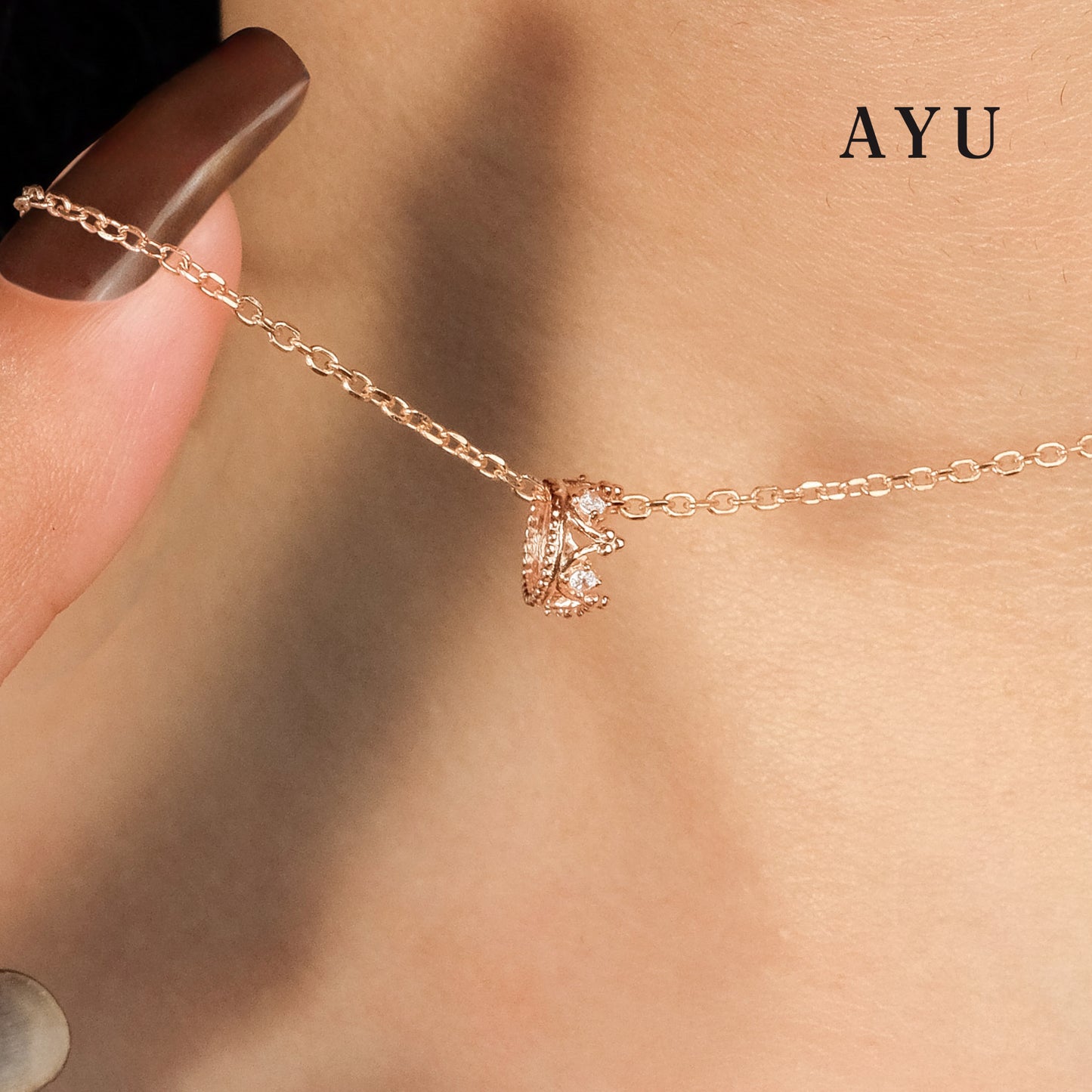 AYU Liontin Emas - Enchanted Crown Pendant 17k Rose Gold