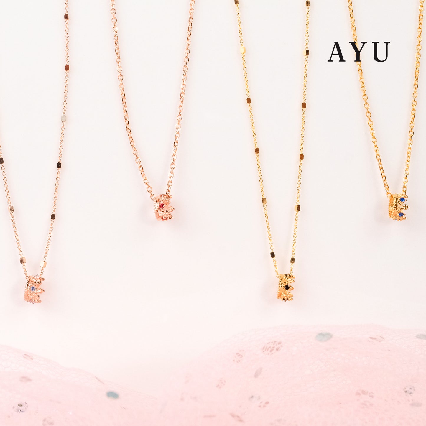 AYU Liontin Emas - Enchanted Crown Pendant 17k Rose Gold