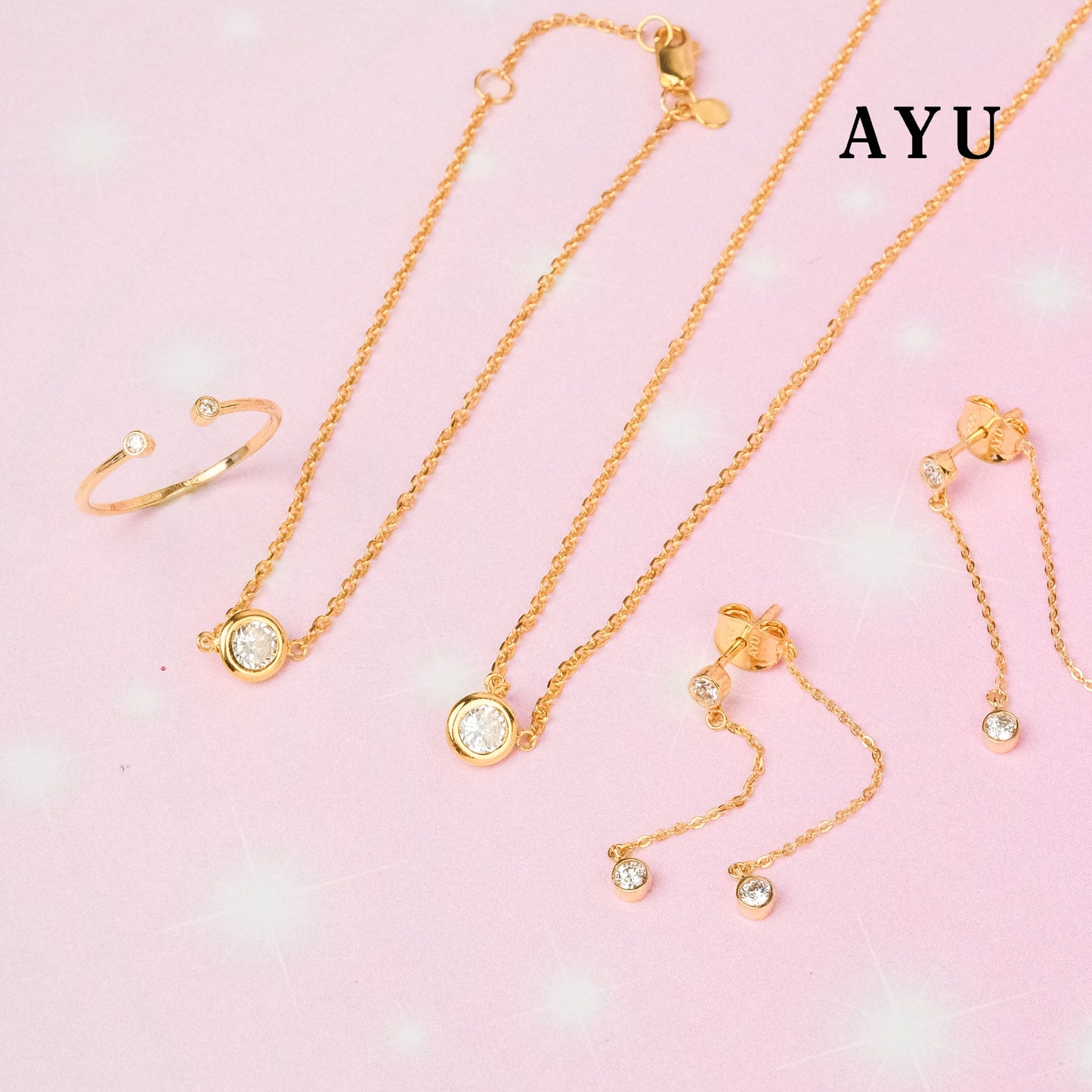 AYU Gelang Emas - Mini Bezel Chain Bracelet 16K Yellow Gold