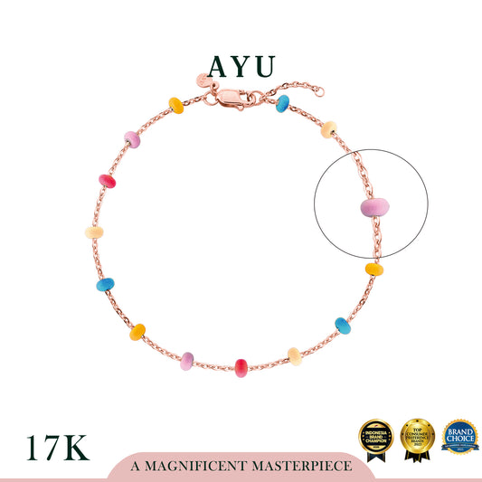 AYU Gelang Emas - Dot Dot Chain Bracelet 17k Rose Gold