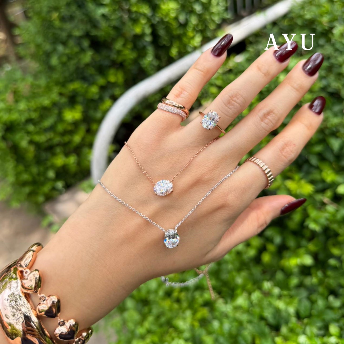 The AYU Djudju Solitaire Chain Necklace 16k Yellow Gold