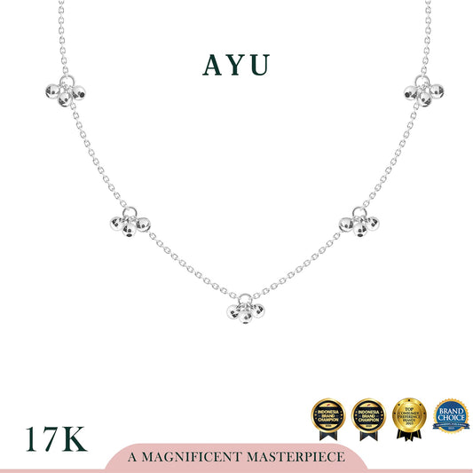 AYU Kalung Emas - 5 Gold Berry Sprinkles Chain Necklace 17k White Gold