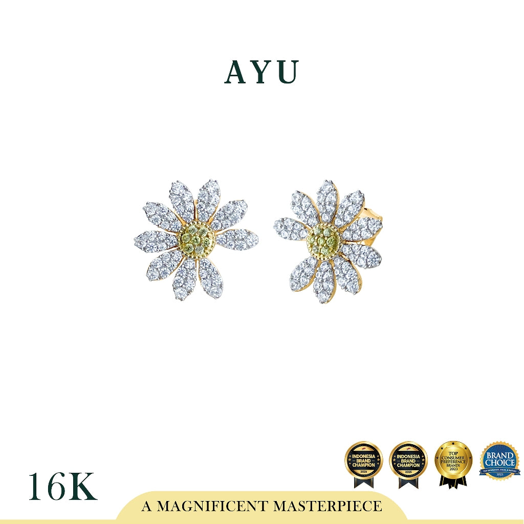 AYU Anting Emas - Glam G Daisy Studs 16k Yellow Gold