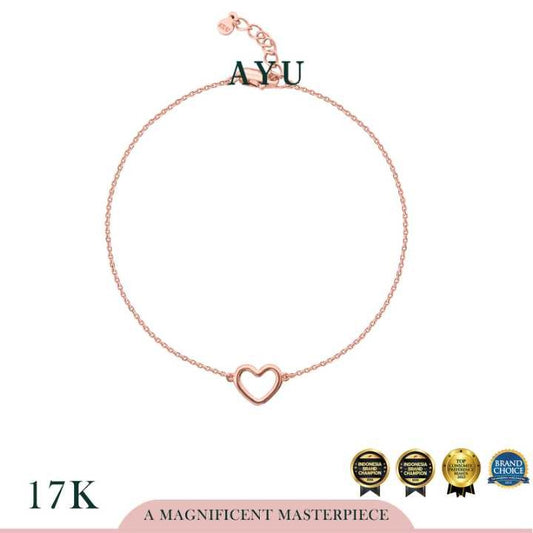 AYU Gelang Emas - Baby Open Heart Bracelet 17k Rose Gold