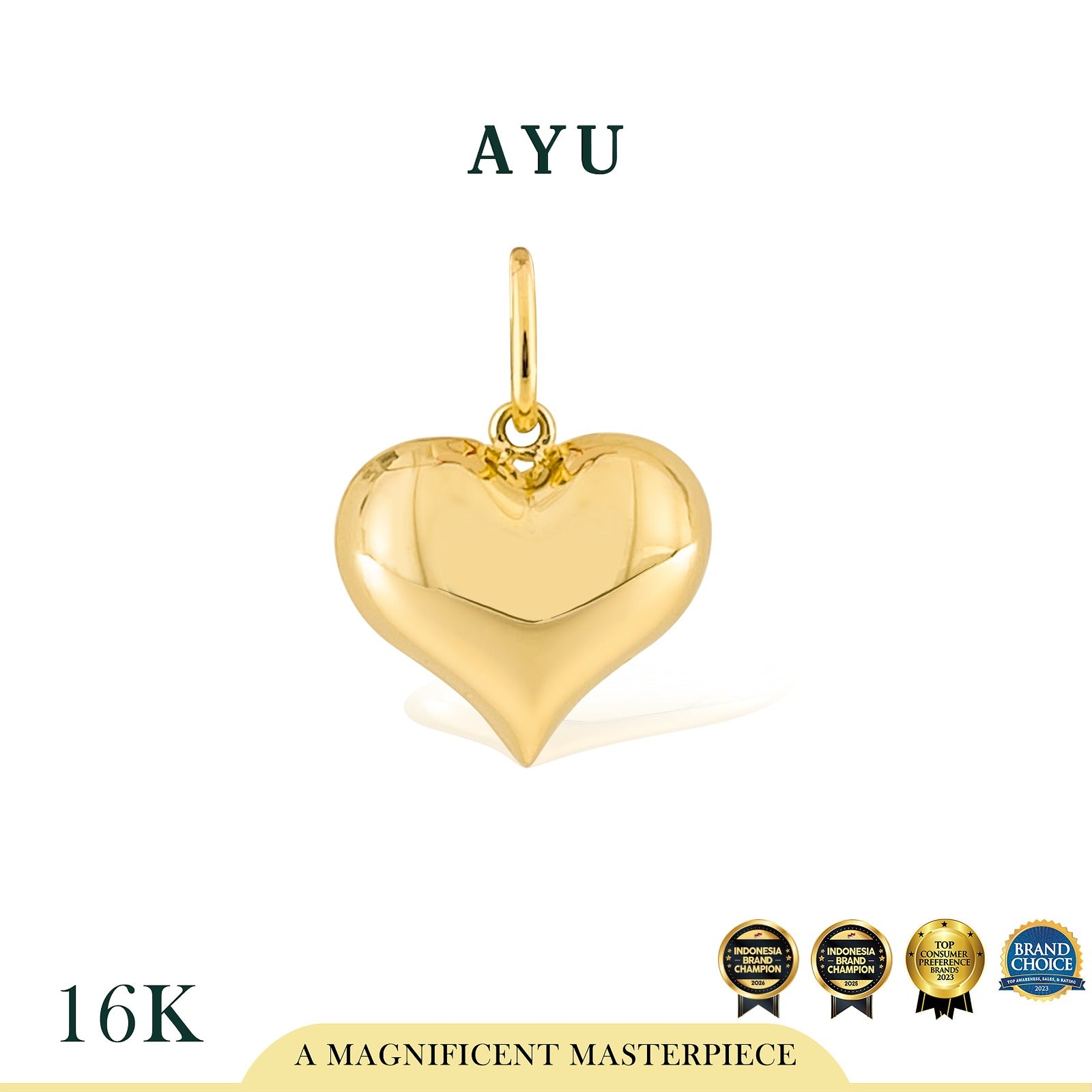 AYU Liontin Emas - Bonbon Heart Pendant 16k Yellow Gold