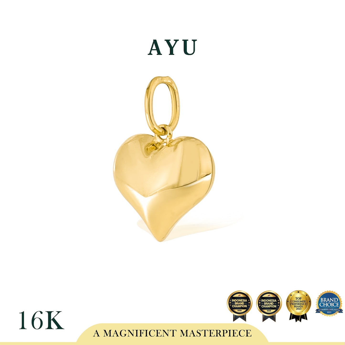 AYU Liontin Emas - Bonbon Heart Pendant 16k Yellow Gold