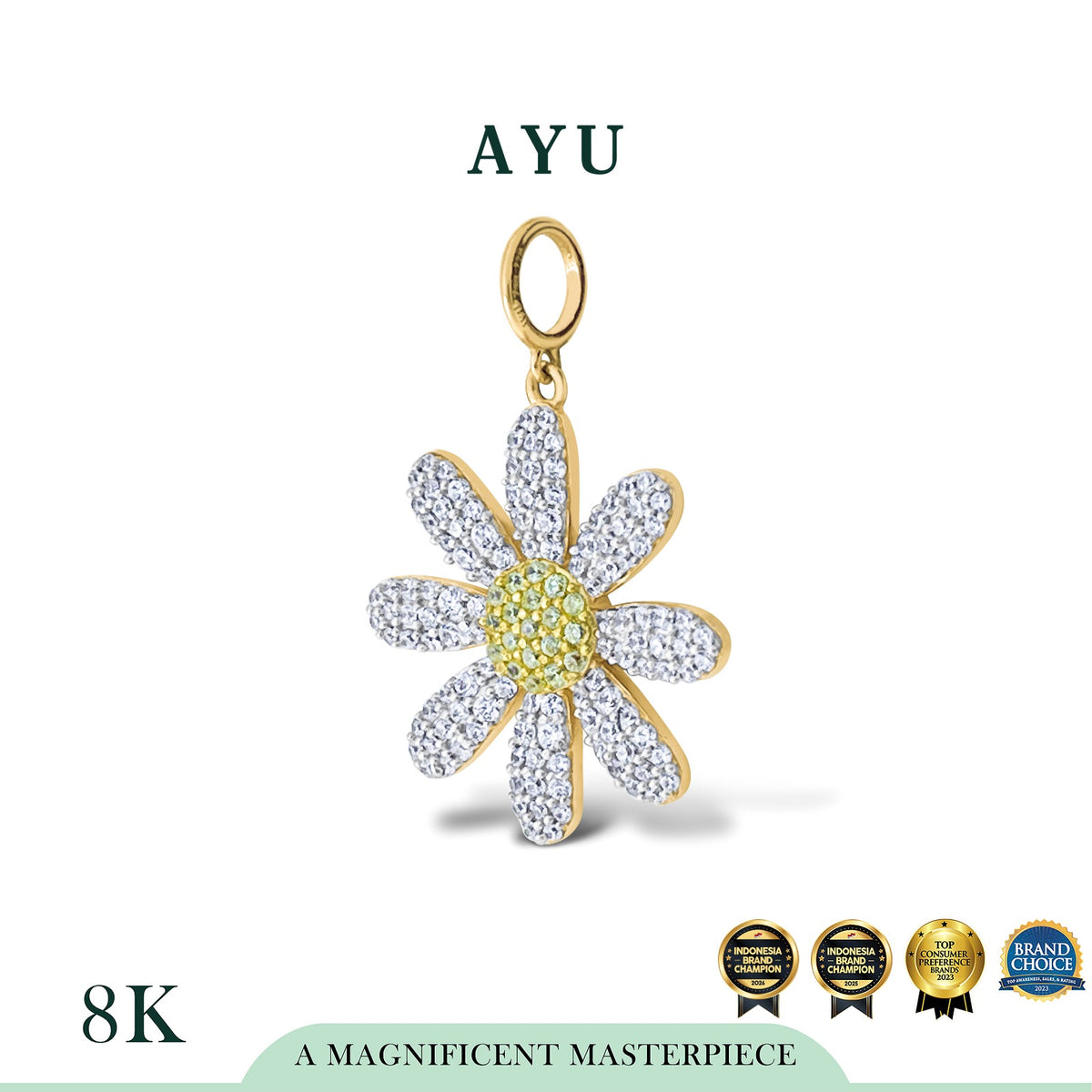 AYU Liontin Emas - Blooming G Daisy Pendant 8k Yellow Gold