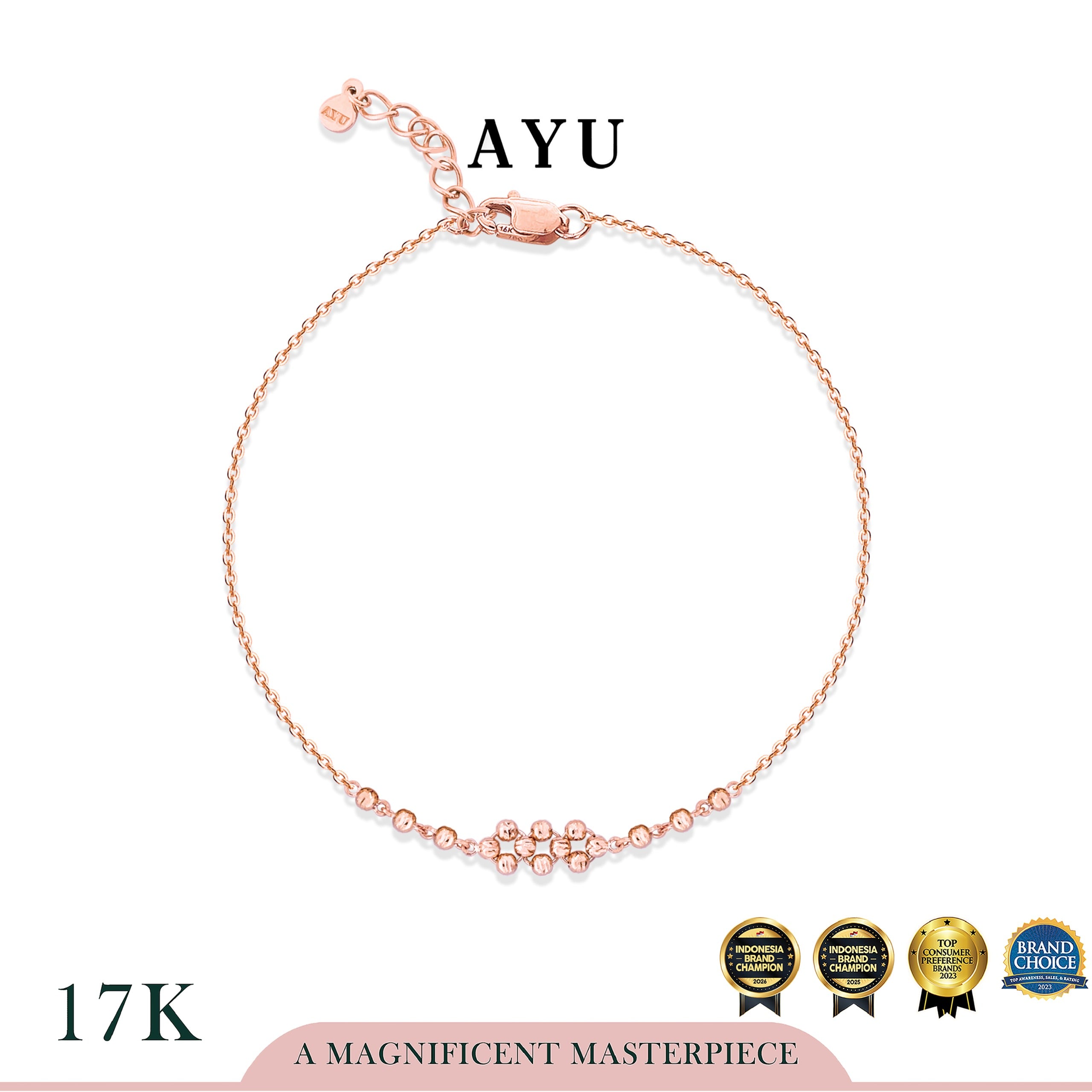 AYU Gelang Emas - Circling Pepper Bracelet 17k Rose Gold