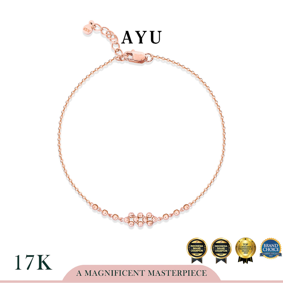 AYU Gelang Emas - Circling Pepper Bracelet 17k Rose Gold