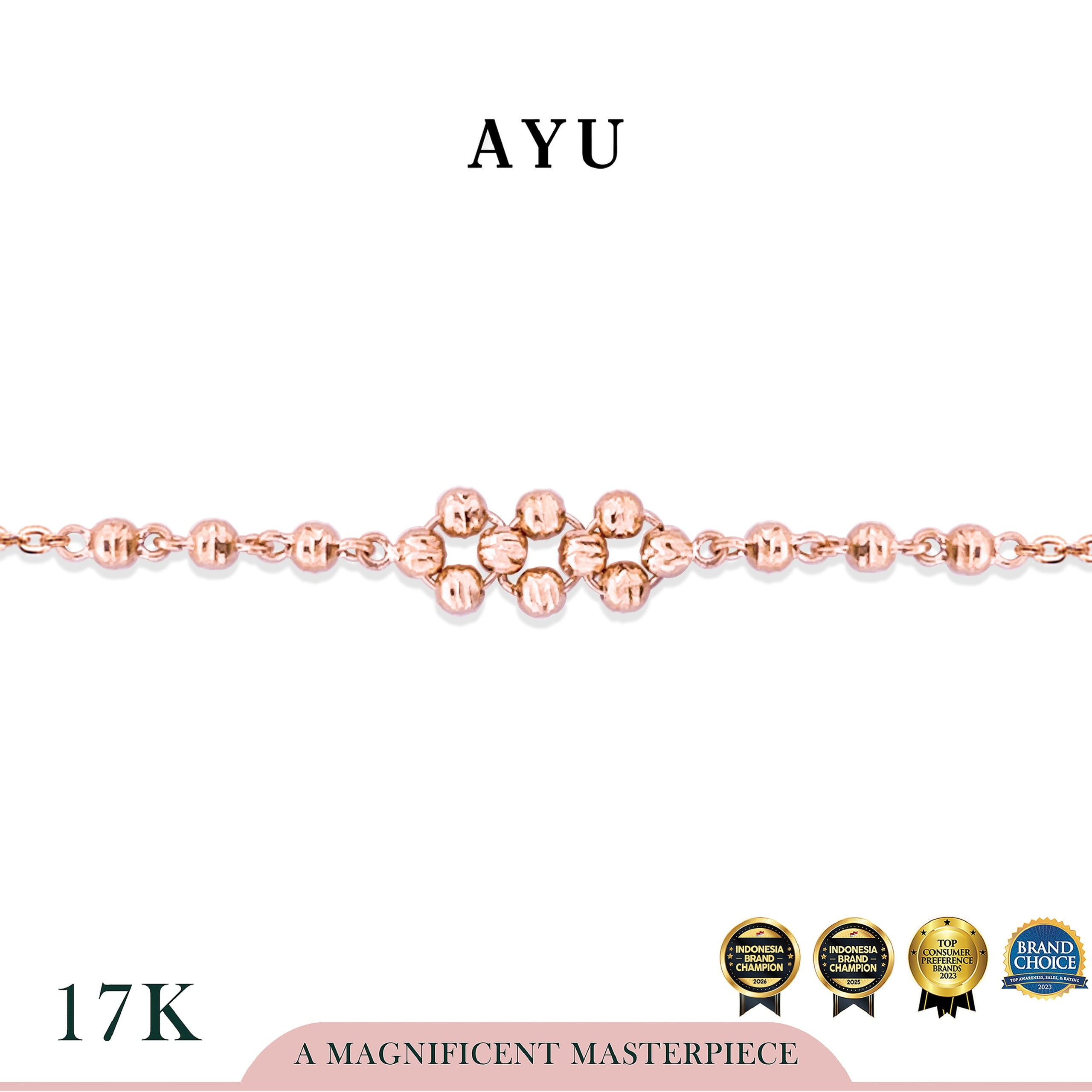 AYU Gelang Emas - Circling Pepper Bracelet 17k Rose Gold
