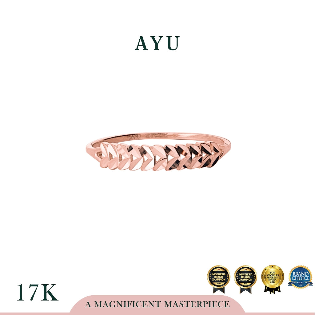 AYU Cincin Emas - Angel Vine Half Band Ring 17k Rose Gold