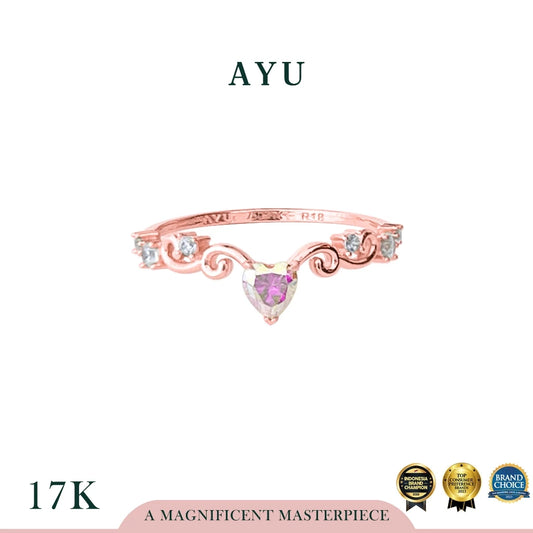 AYU Cincin Emas - Magical Heart Fairy Tale Ring 17k Rose Gold