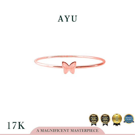 AYU Cincin Emas - Mini Butterfly Sutra Ring 17k Rose Gold