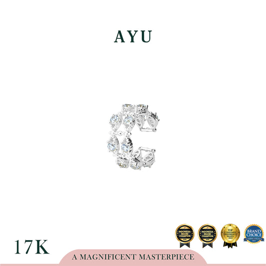 AYU Anting Emas - Double Stack Earcuff 17k White Gold