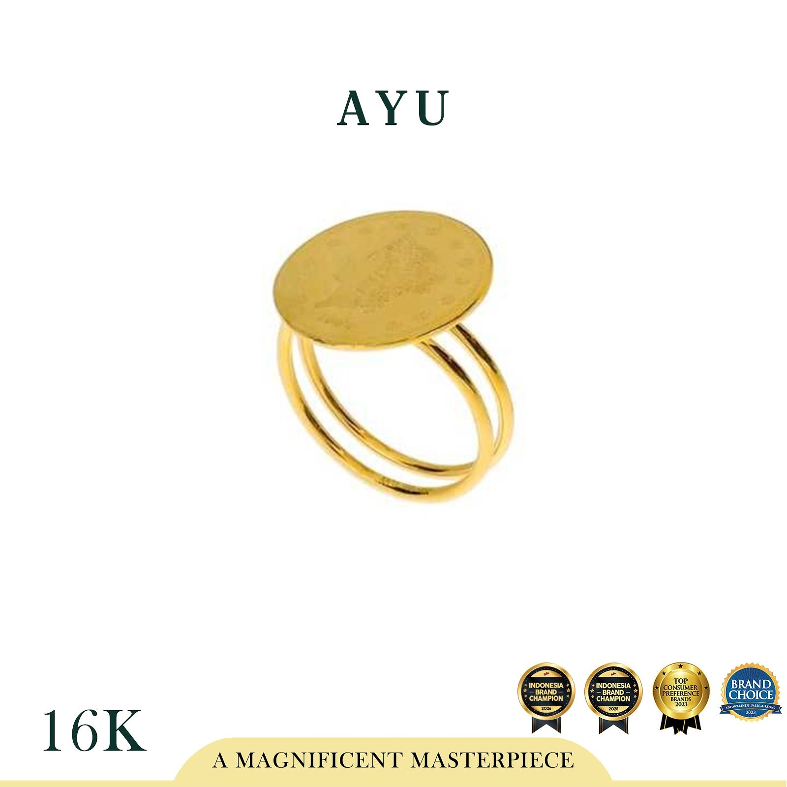 AYU Dollar Coil Ring 16K Yellow Gold