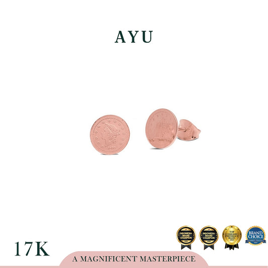 AYU Dollar Studs 17K Rose Gold