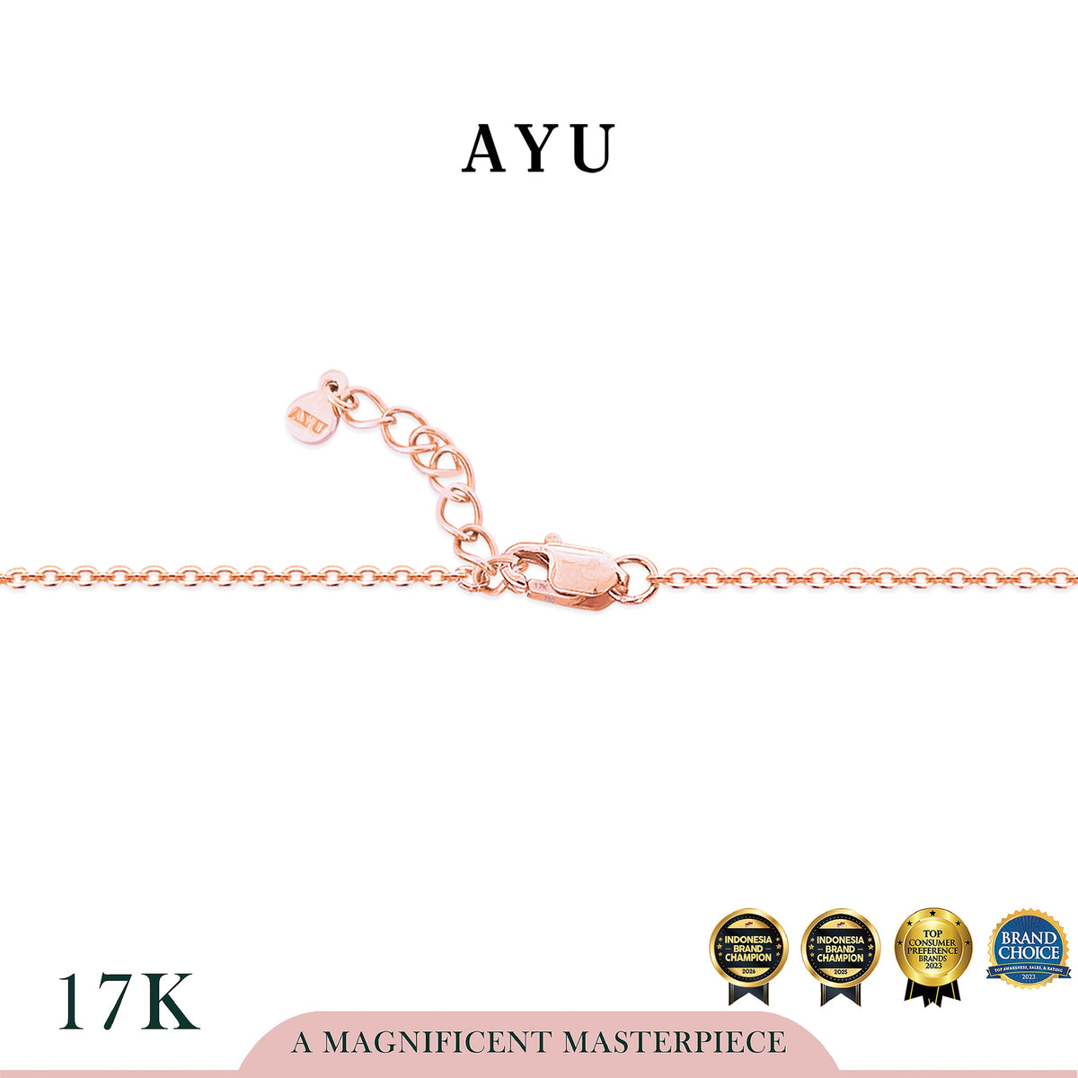 AYU Gelang Emas - Everbloom Oval Halo Bracelet 17k Rose Gold
