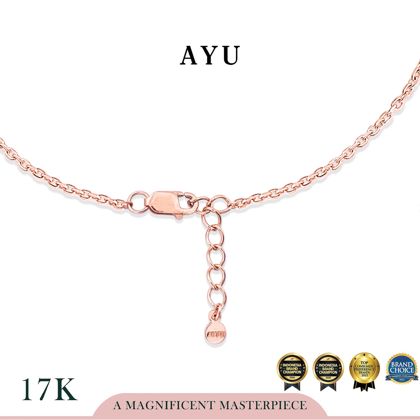 AYU Gelang Emas - Fluttering Butterfly Lariat Bracelet 17k Rose Gold