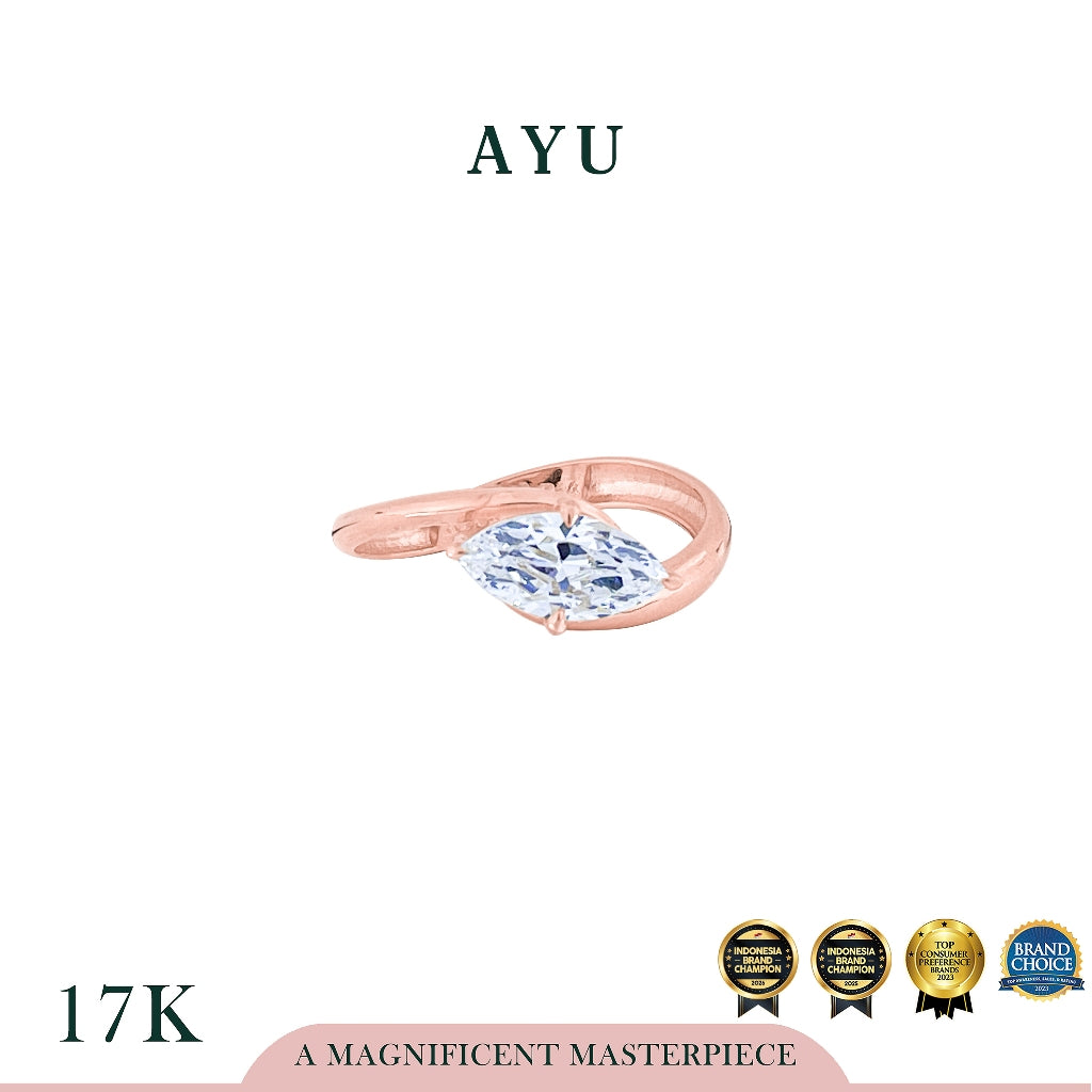 AYU Cincin Emas - Flowy Selly Ring 17k Rose Gold