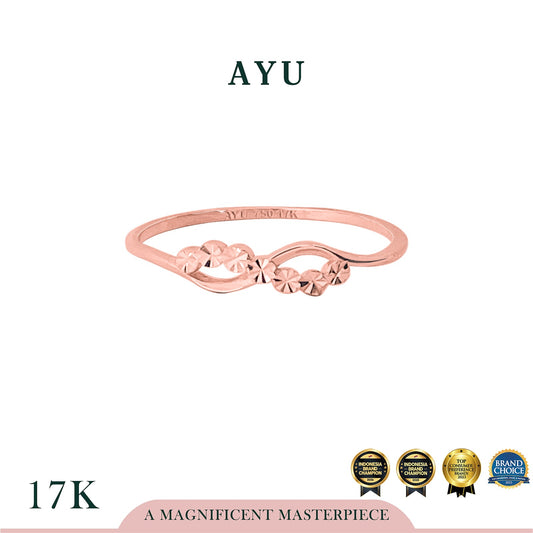 AYU Cincin Emas - Gold Bling Bubble Infinity Ring 17k Rose Gold