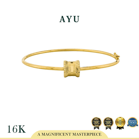 AYU Gelang Emas - Gold Bling Wheel Wire Bangle #1 16k Yellow Gold
