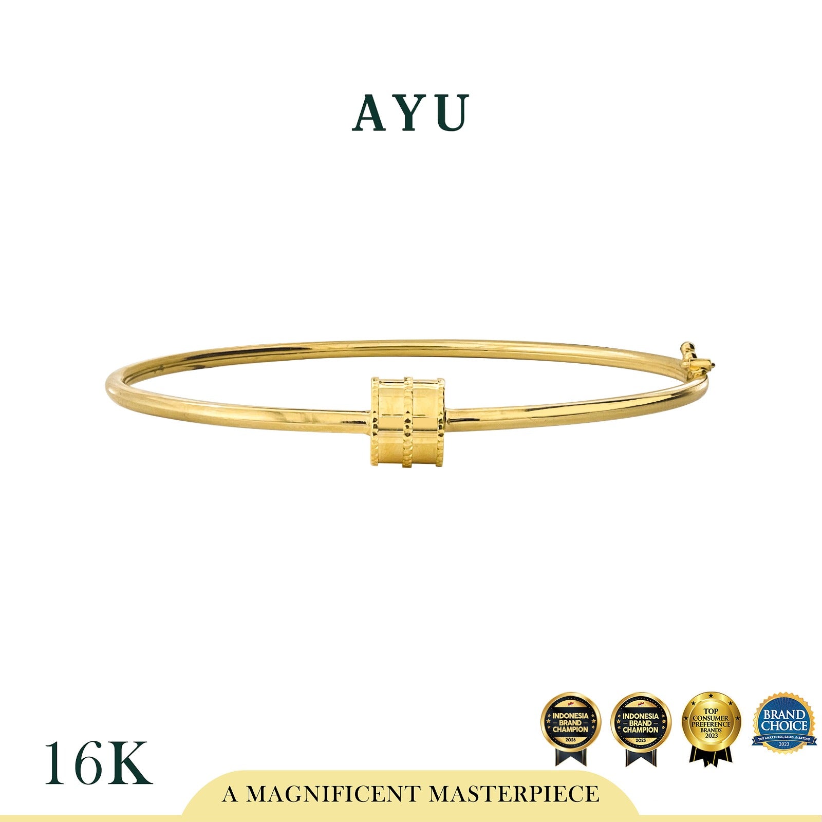 AYU Gelang Emas - Gold Bling Wheel Wire Bangle #2 16k Yellow Gold