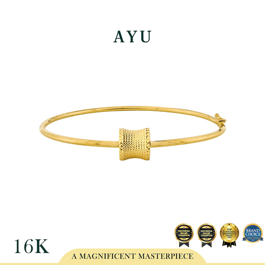 AYU Gelang Emas - Gold Bling Wheel Wire Bangle #5 16k Yellow Gold