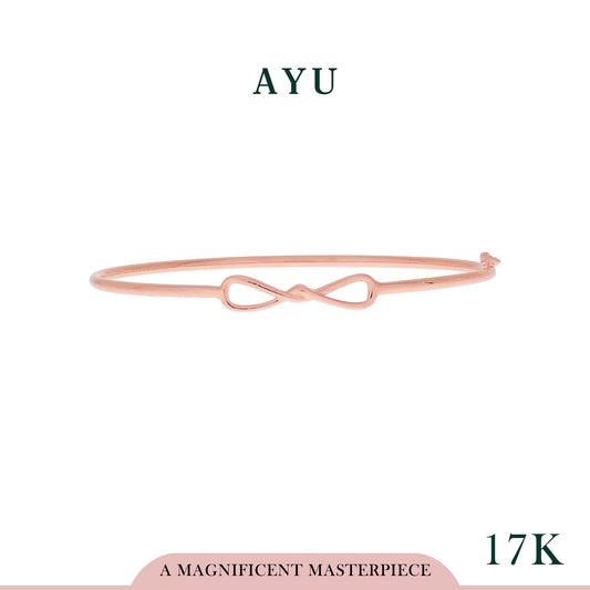 AYU Gelang Emas - Gold Knotted Wire Bangle 17k Rose Gold