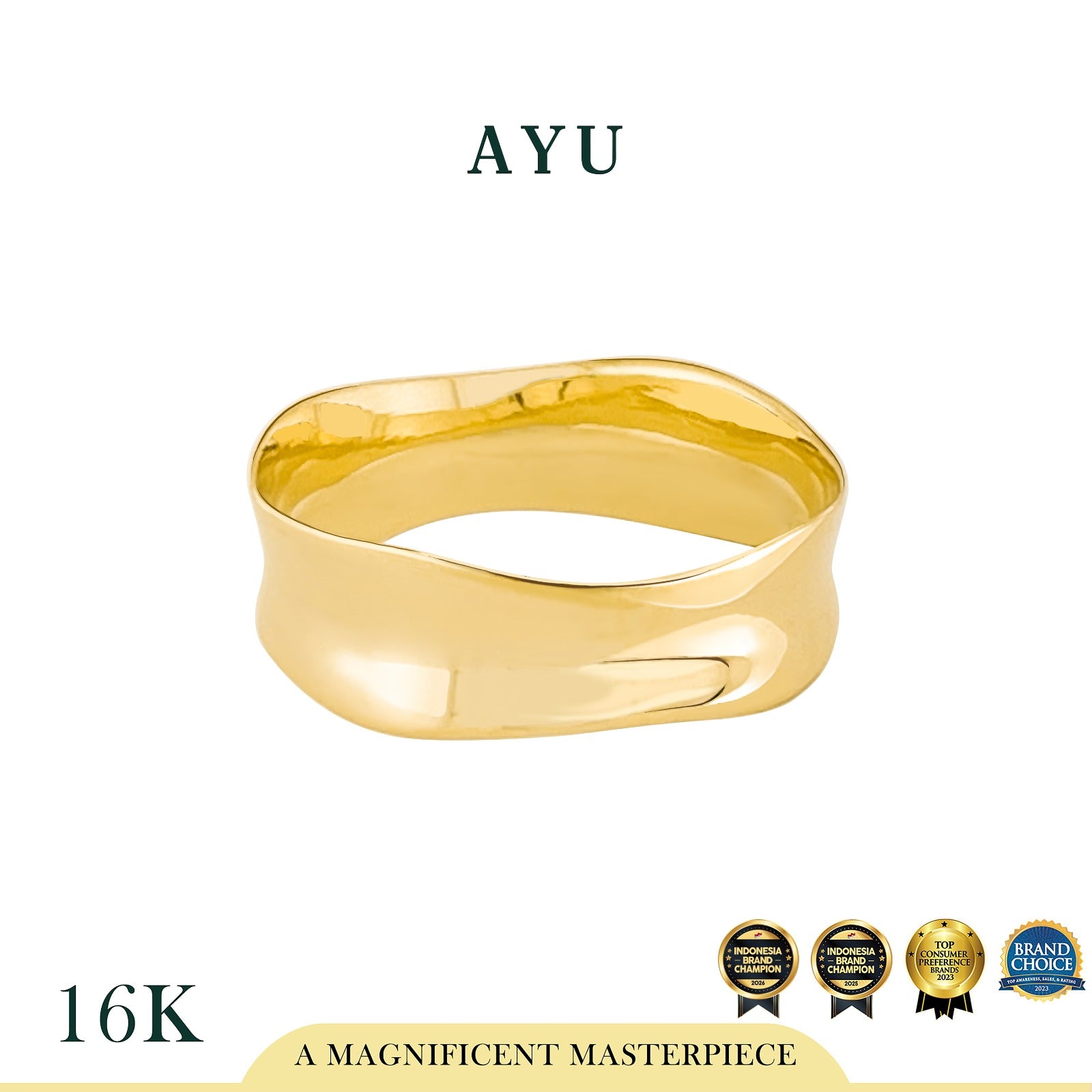 AYU Cincin Emas - Gold Melt Ring 16k Yellow Gold