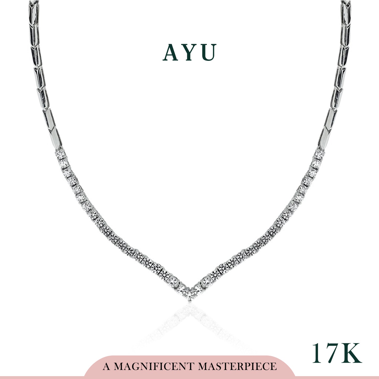 AYU Glam Necklace 17K White Gold