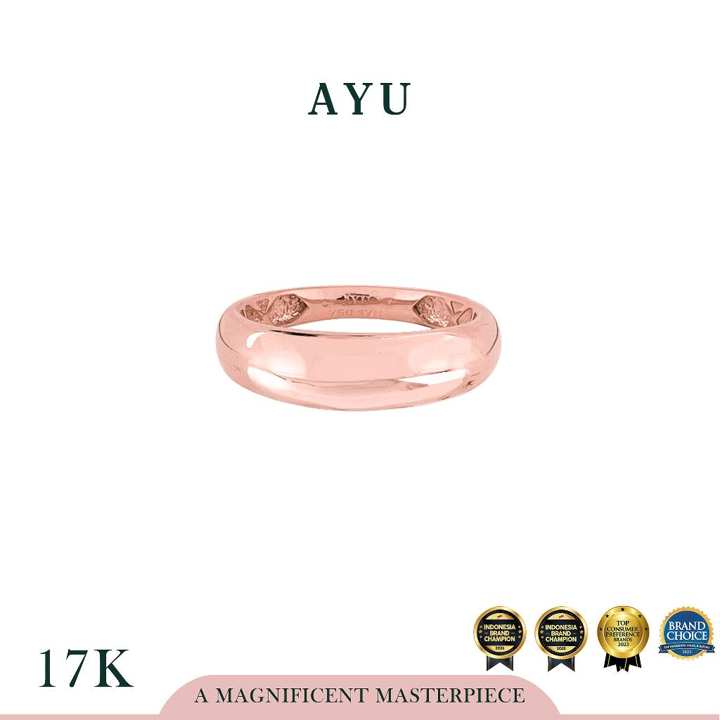 AYU Cincin Emas - Golden Globe Ring 17k Rose Gold