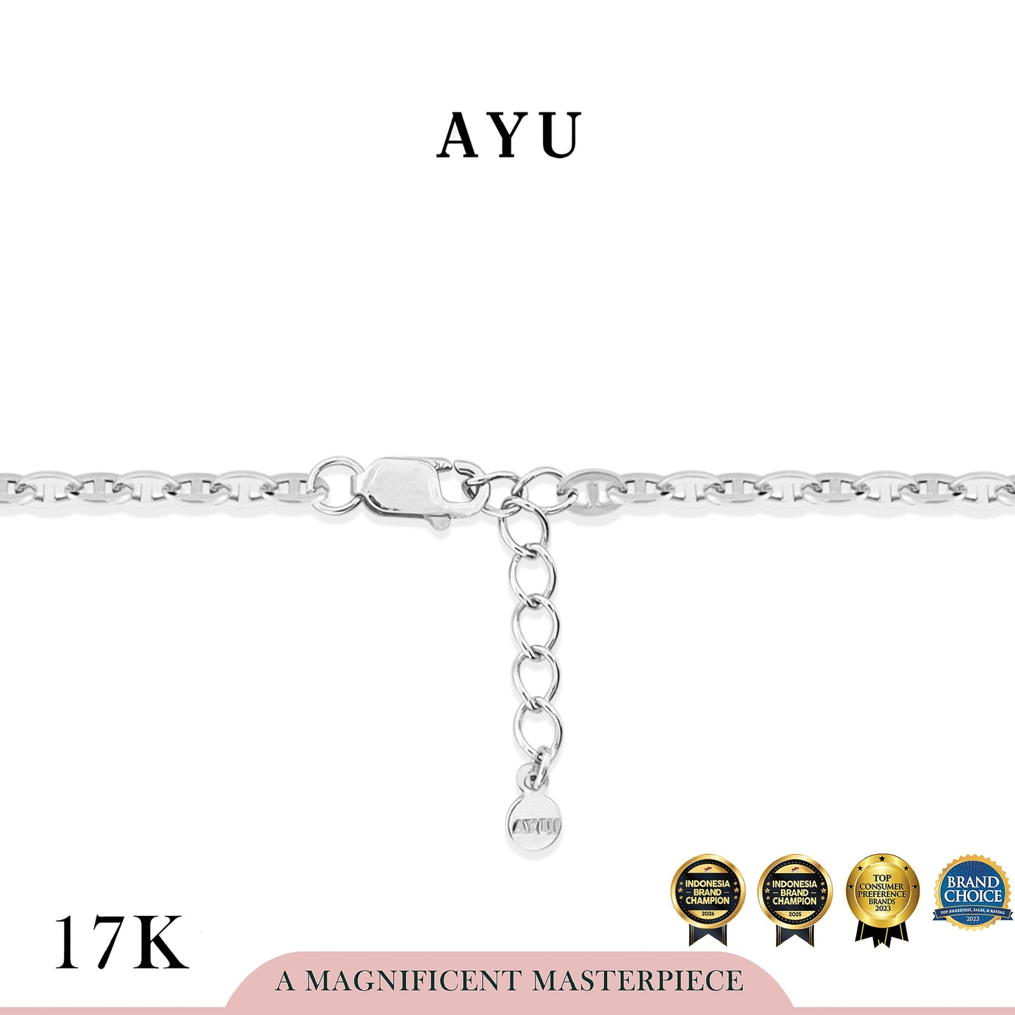AYU Gelang Emas - Hemmy Bracelet 17k White Gold