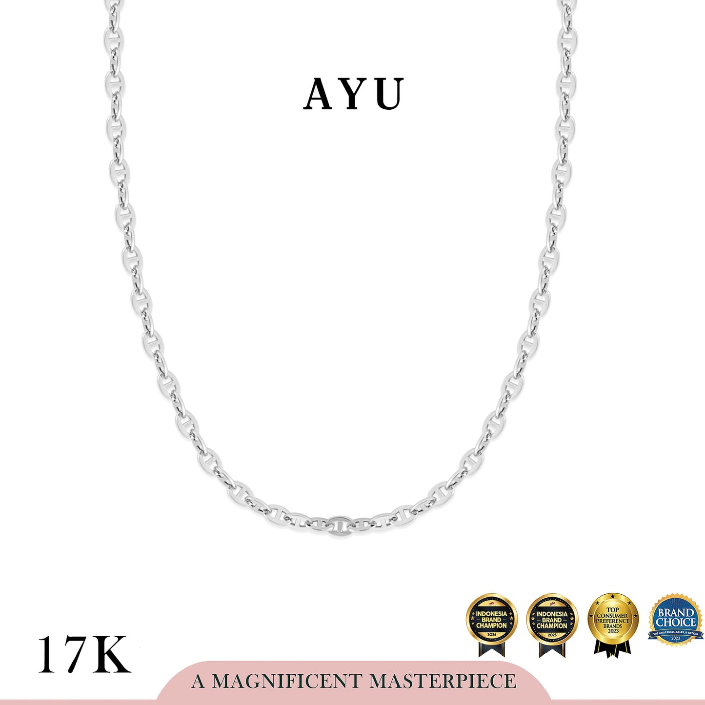AYU Kalung Emas - Hemmy Necklace 17k White Gold