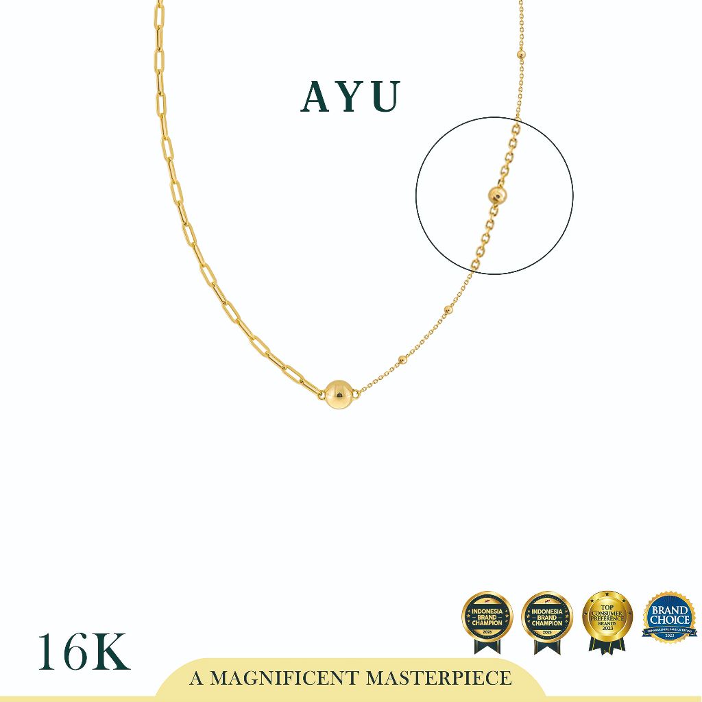 AYU Kalung Emas - Undecided Gold Boba Chain Necklace 16k Yellow Gold